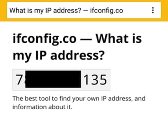 The IP address of the infected device