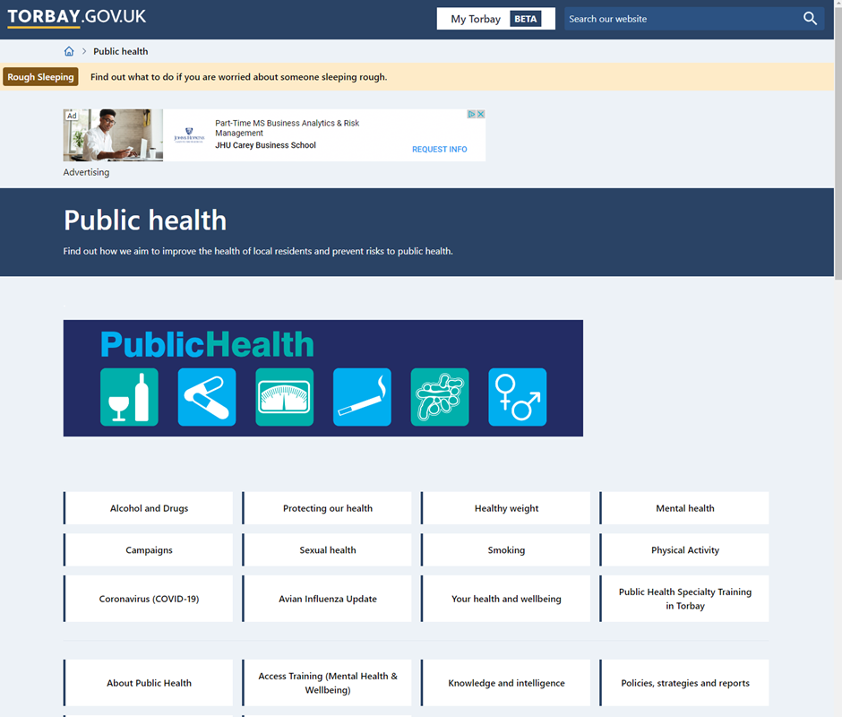 Figure 2Example of banner advertising seen on the “Public Health” page of https://lancashire.gov.uk/