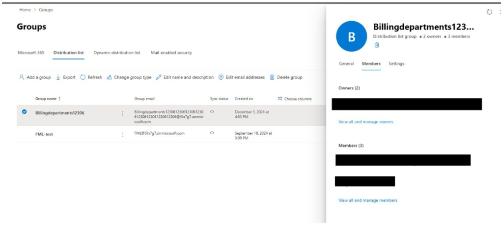 Dolandırıcı sadece bir MS365 test alan adını kaydettirmiş gibi görünüyor