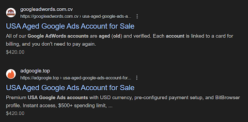 Aged Google Ads accounts 