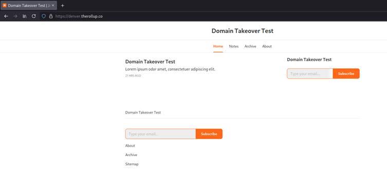 Domain Takeover Test