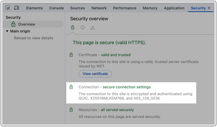 Here’s how to check if your Chrome browser is using ML-KEM for key agreement when visiting a website