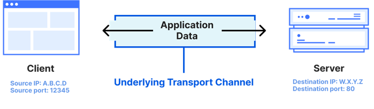 The transport layer carries the application layer data on top.