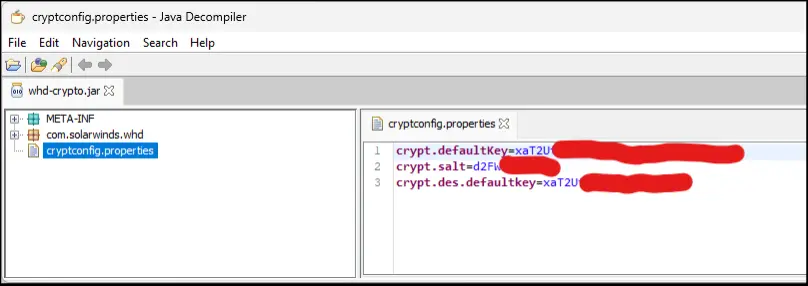 The default encryption instance used this key with mode “AES/GCM/NoPadding”. 