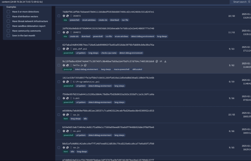 Virustotal'da görülen kötü amaçlı yazılımların ilk versiyonları.