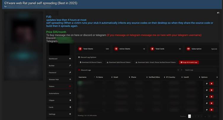 Advertised on Hacker Forum