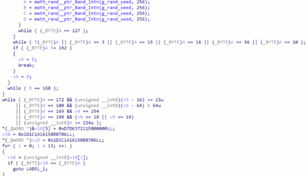 Generation and filtering random IP addresses.