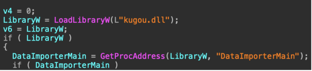  DLL called with LoadLibraryW