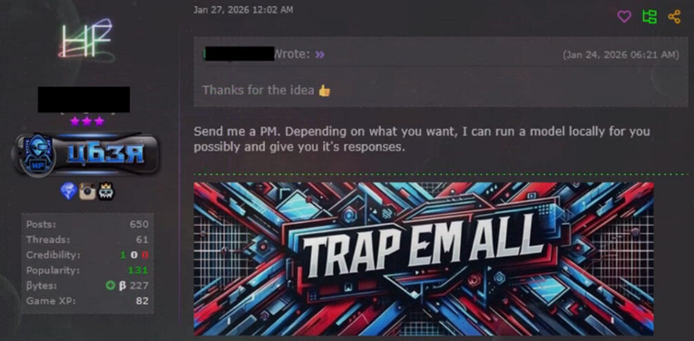 Community member offering private generation of restricted output via locally hosted model infrastructure (Source : Check Point).