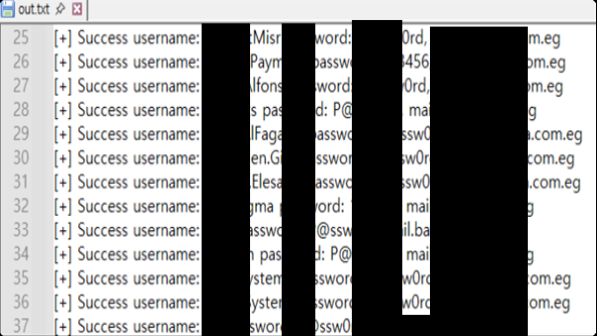 Evidence of successful credential harvesting via OWA brute-force attacks against an Egyptian firefighting enterprise(Source : Oasis). 