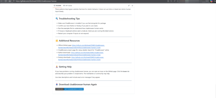 Example of shields.io download badges used across multiple malicious repositories, all pointing to embedded ZIP files (Source: Hexastrike).