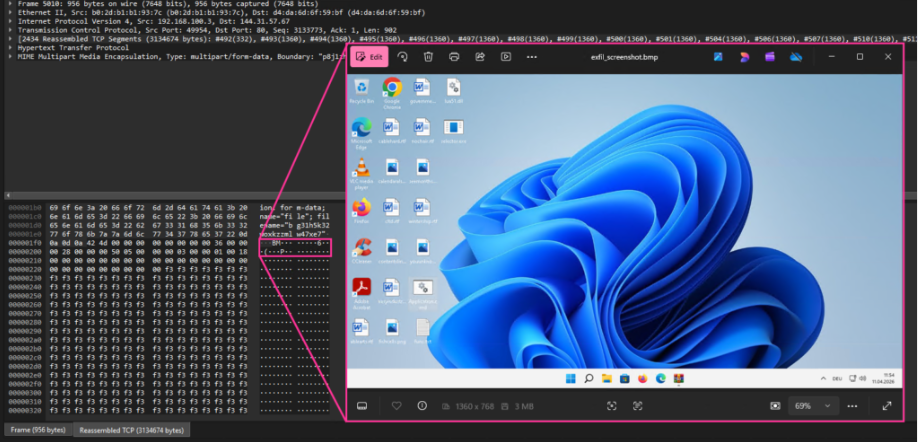 Captured SmartLoader HTTP POST request to the bare-IP C2, showing the multipart upload structure used to send host metadata and collected data (Source: Hexastrike).