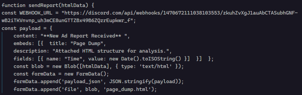 The automated bot in the Discord channel announces 