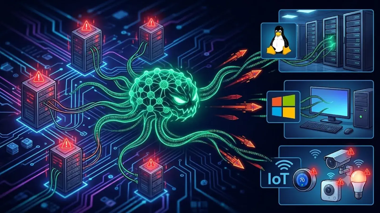 AI-Powers Worm Exploits Stolen Compute to Infect Mixed Devices