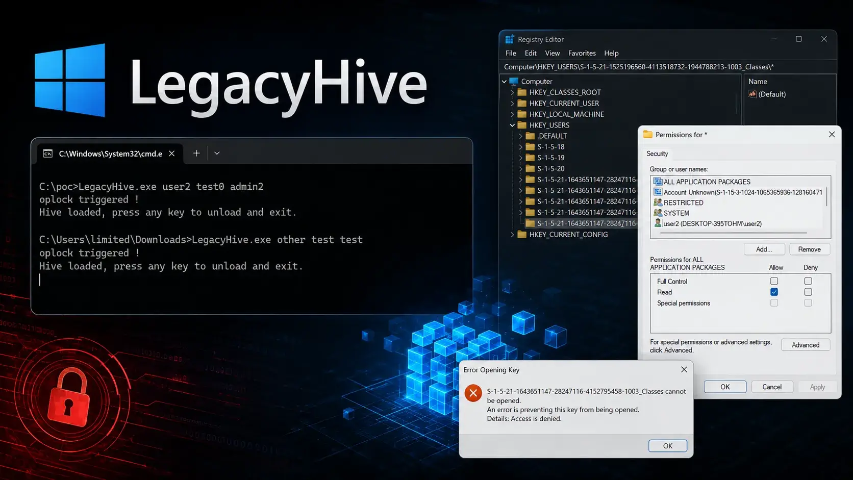 LegacyHive Windows Zero-Day Allows Attackers to Take Control of Administrator Registry Hives