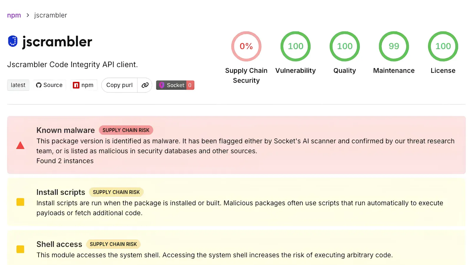 Jscrambler NPM Supply Chain Attack Compromises Cloud Credentials and Crypto Wallet Secrets