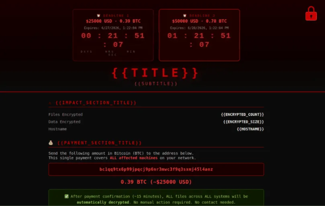 The reconstructed CrownX HTML template (Source : Blackpoint).