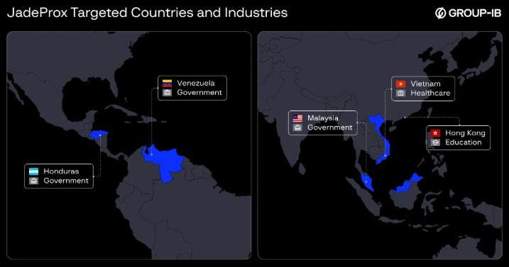 JadeProx victimology map (Source : GroupIB).