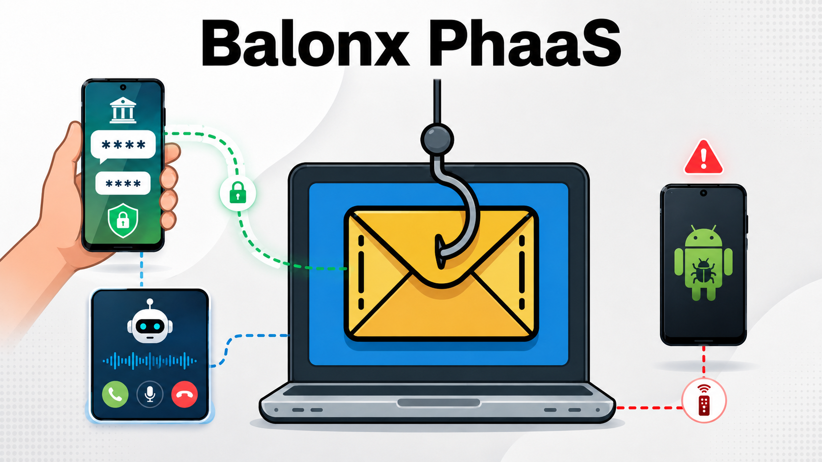 Image for the article: Balonx PhaaS Steals Bank OTPs in Real Time While AI Calls and Android RAT Target Victims
