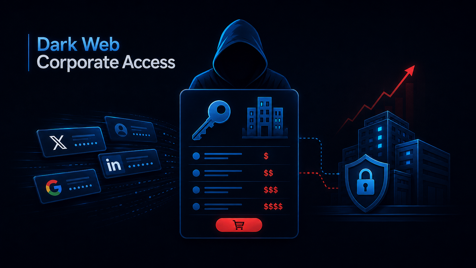 Image for the article: Dark Web Corporate Access Prices Surge 4,055% as Stolen Credentials Flood Cybercrime Markets