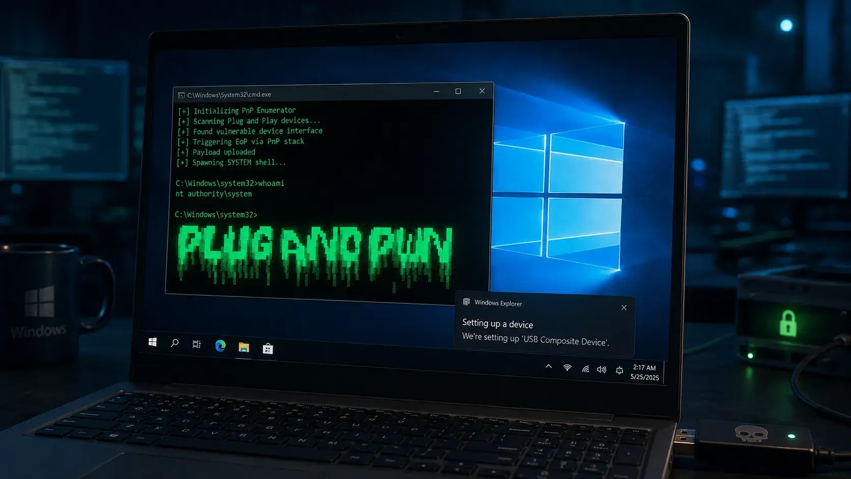 Plug & Pwn Attack Exploits Windows PnP for SYSTEM Access Without Any Clicks
