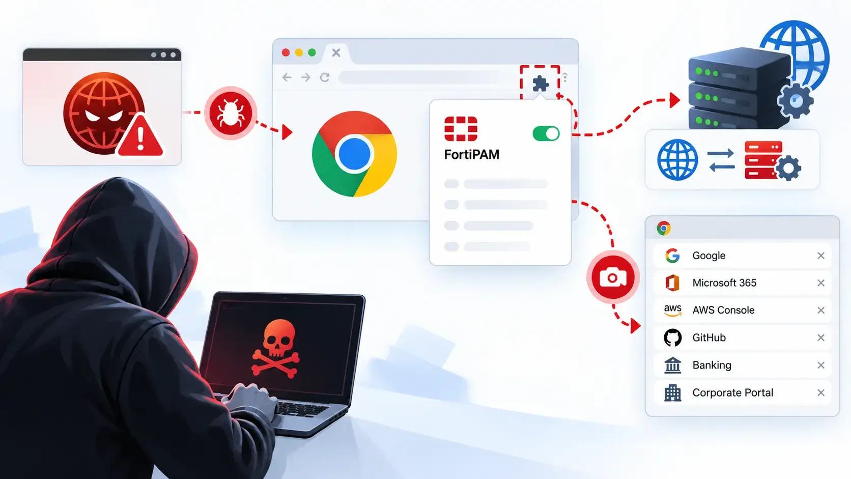 FortiPAM Chrome Extension Vulnerability Allows Malicious Sites to Control Browser Proxy and Record Tabs