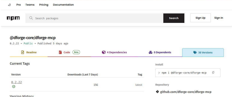 The package as the registry presents it today (Source : CloudSEK).
